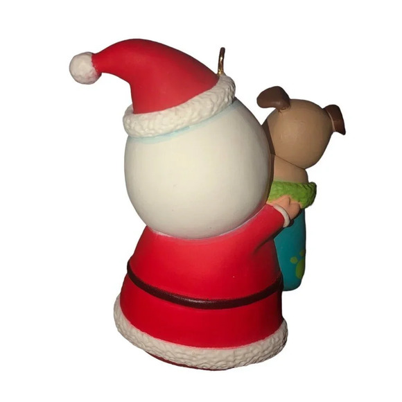 HALLMARK KEEPSAKE "Stocking Stuffing" Santa & Dog Christmas Xmas Tree Ornament - Picture 4 of 7